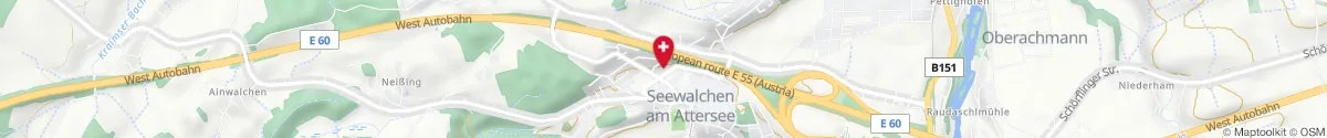 Map representation of the location for Rosenwind Apotheke in 4863 Seewalchen am Attersee
